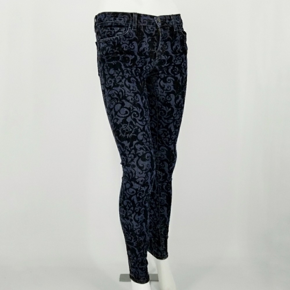 J Brand Skinny Leg Black Brocad Jean - Picture 2 of 10